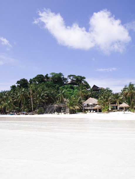 Palmier, sable blanc et eau de mer turquoise, Philippines, Boracay
 - Photo, image