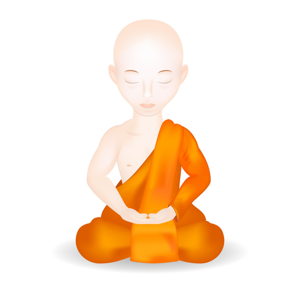 Βουδιστής μοναχός σε στάση διαλογισμού - Διάνυσμα, εικόνα
