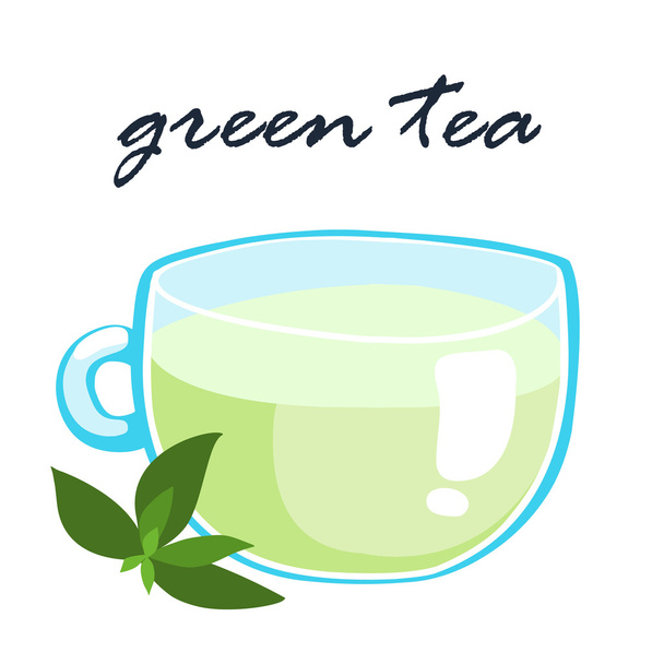  hot green tea healthy berverange vector illustration - Vector, Imagen