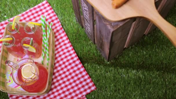 piknik limonadilla ja hampurilaispihvejä
 - Materiaali, video