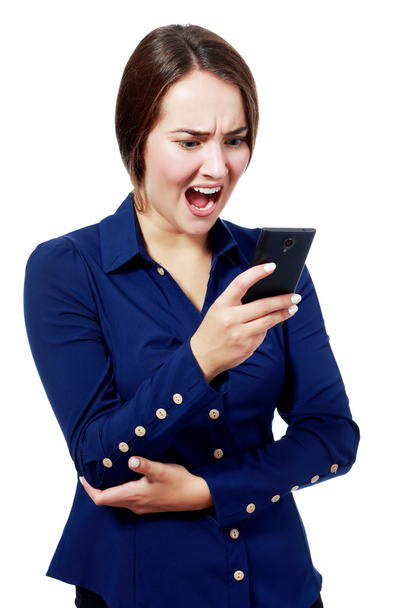 woman yelling at phone - Foto, imagen