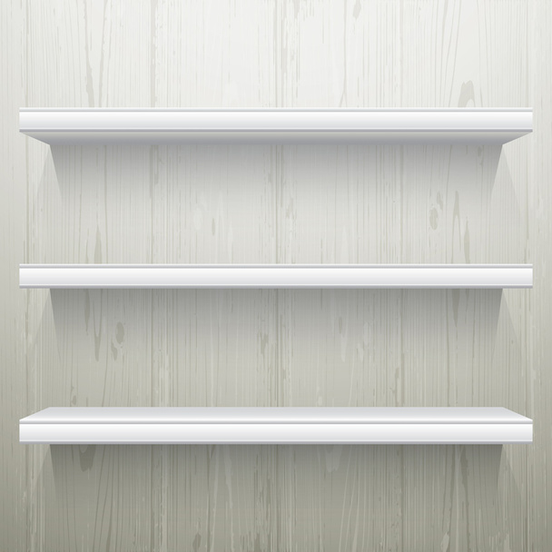White wood background shelves - Vector, Image