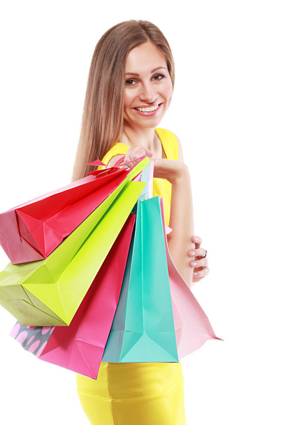 woman with shopping  bags - Zdjęcie, obraz