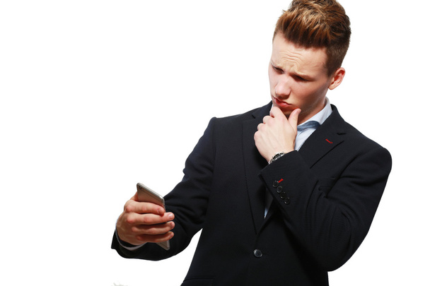 handsome Businessman with phone - Photo, Image