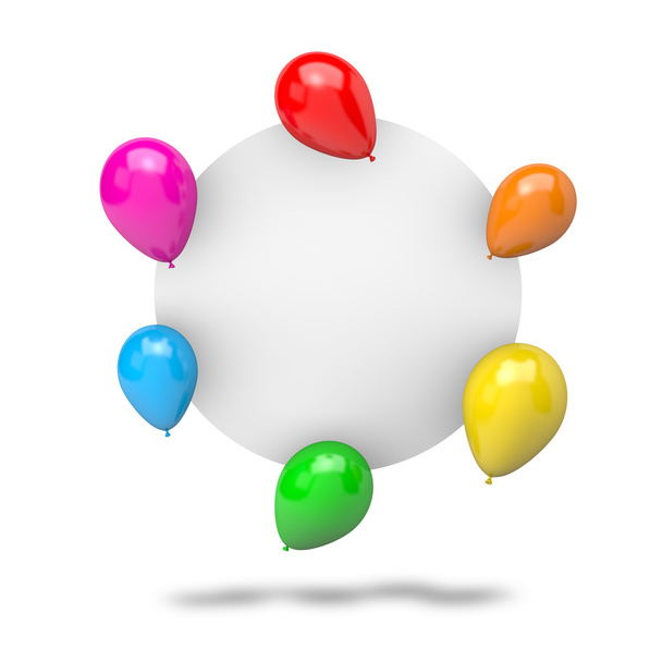 Blank Badge Circle Shape with Balloons - Foto, Imagen