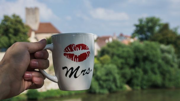 Kaffeetassen Herr und Frau - Foto, Bild