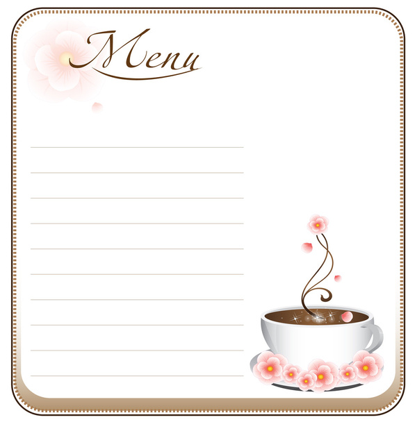Menu for your coffee club or bar - Vector, imagen