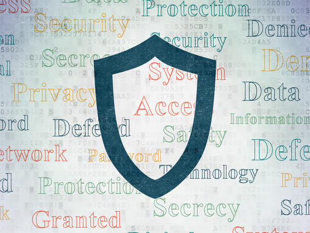 Privacy concept: Contoured Shield on Digital Paper background - Φωτογραφία, εικόνα