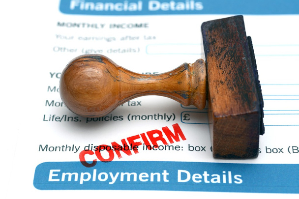Beschäftigungsformular bestätigen - Foto, Bild
