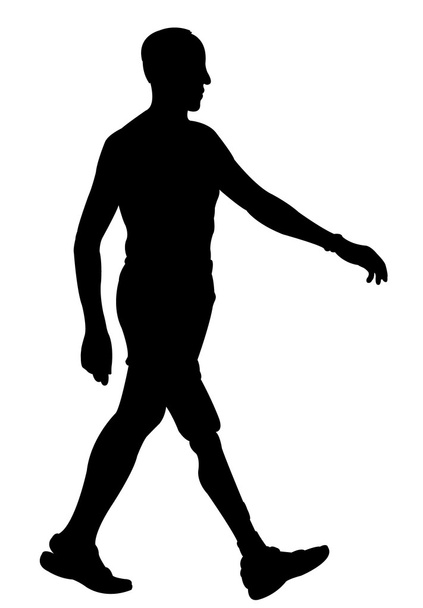 muž kráčí s jednou nohou protézy - Vektor, obrázek