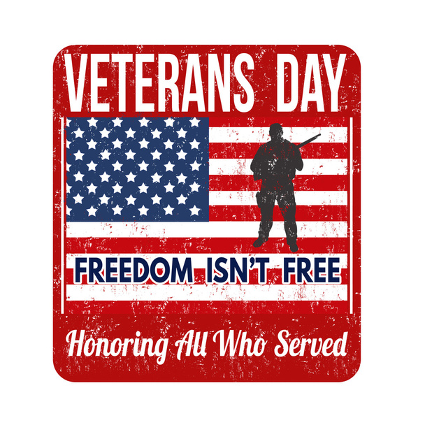 Veterans Day stamp - Vector, Image