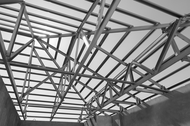 Stalen dak zwart-wit-13 - Foto, afbeelding