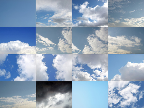 青い空のコラージュ - 写真・画像
