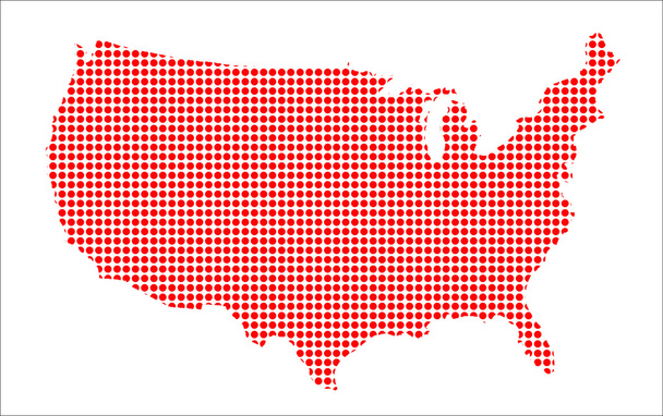 Красная карта США
. - Вектор,изображение