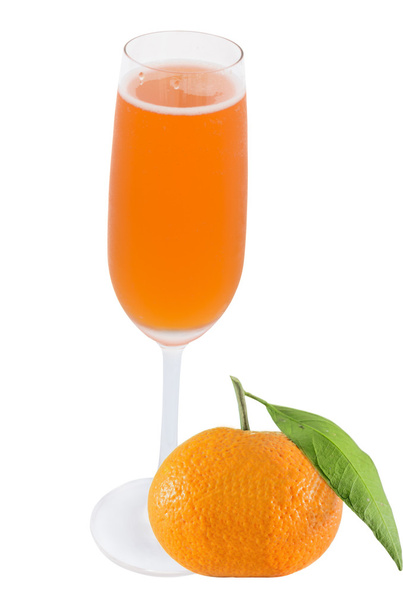 Orange juice in wine glass - 写真・画像