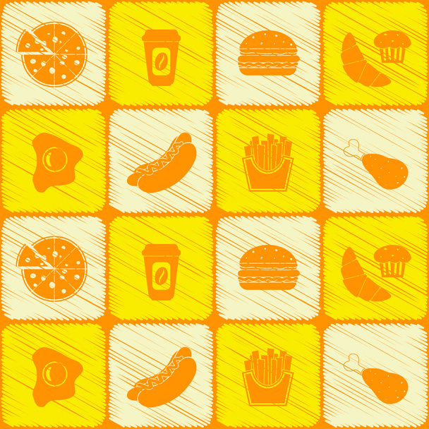 Background with fast food - Vector, Image