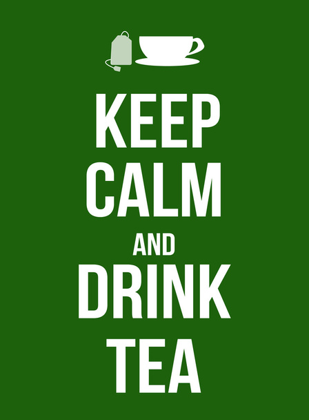Kalmte bewaren en drinken thee - Vector, afbeelding