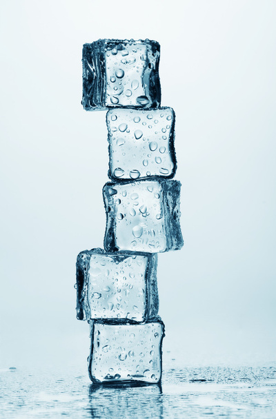 Melting ice cubes isolated on white - Φωτογραφία, εικόνα