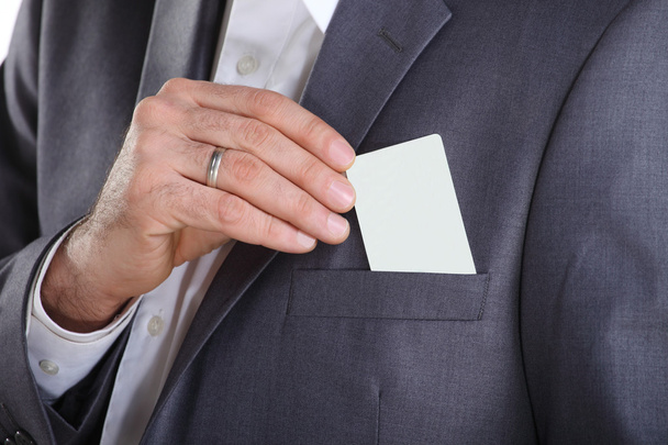 Businessman and business card - 写真・画像