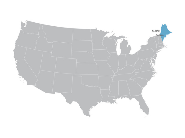 Mappa vettoriale degli Stati Uniti con indicazione del Maine
 - Vettoriali, immagini