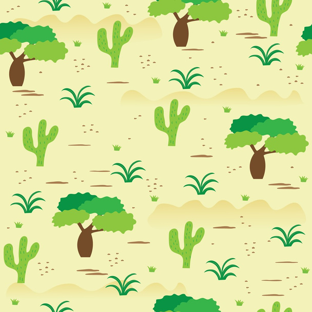 African savanna landscape seamless pattern. - Vektori, kuva