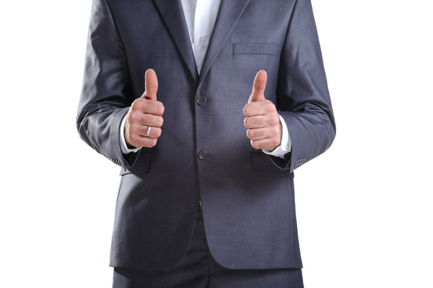 Business man showing two thumbs up - Фото, зображення