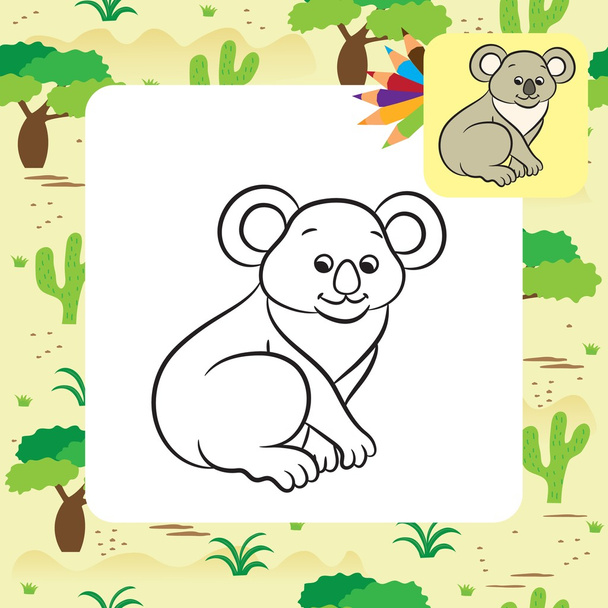 Koala bear vector illustration. Coloring book. Vector illustration. - Διάνυσμα, εικόνα