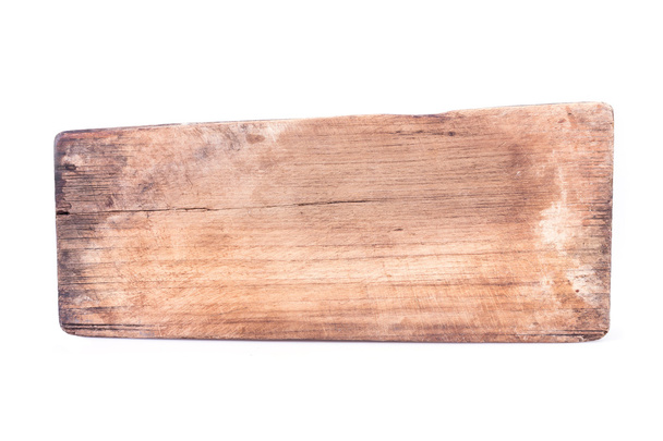 eski ahşap tahta üzerinde izole beyaz arka plan yıpranmış - Fotoğraf, Görsel