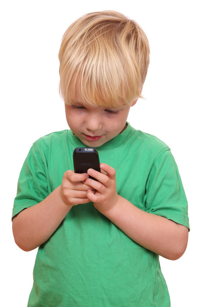 Boy with cell phone - Foto, imagen