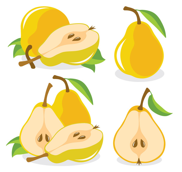 Keltaiset päärynät - Vektori, kuva