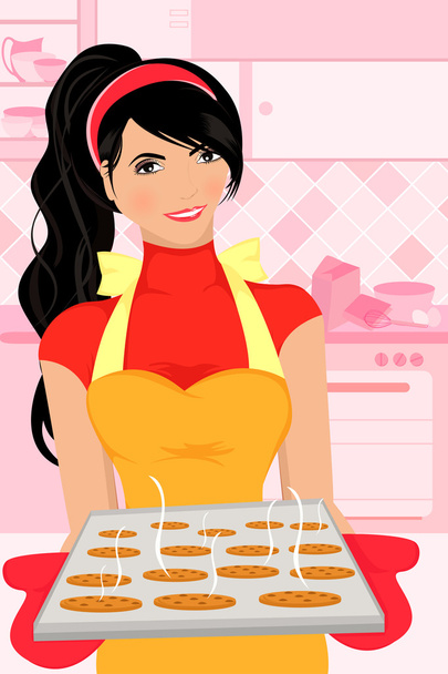 Baking woman - Vector, Image