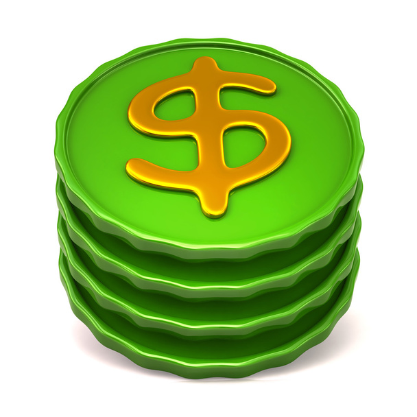 green dollar coins - Фото, изображение