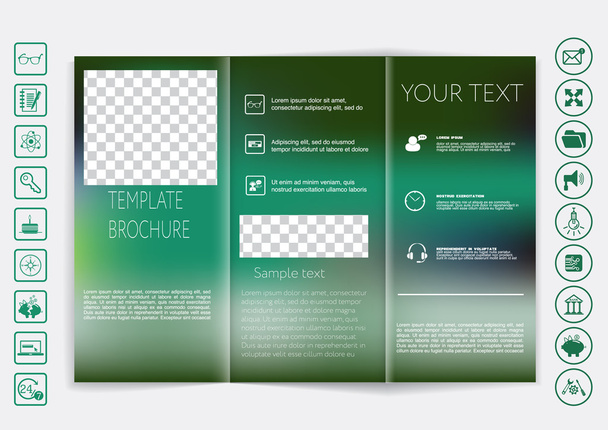 Tri-Fold Brochure mock up ontwerp - Vector, afbeelding
