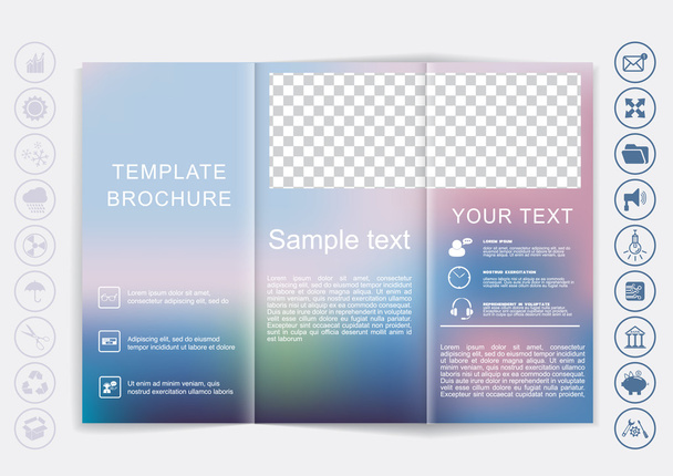 Tri-Fold Brochure mock up design - Vector, Imagen