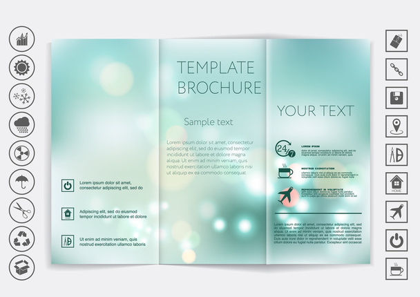 Tri-Fold Brochure mock up design - Vettoriali, immagini