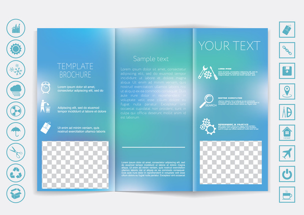 Tri-Fold Brochure mock up design - Vettoriali, immagini