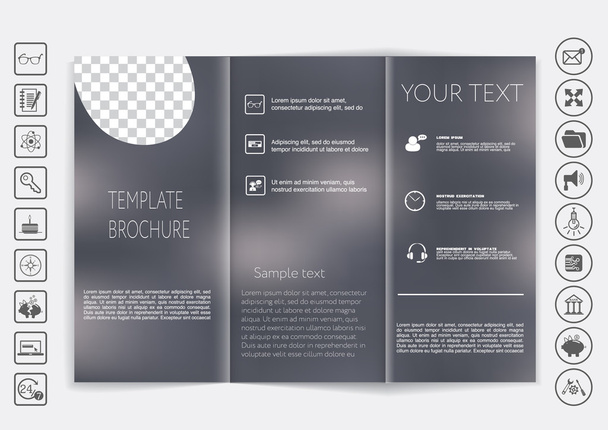 Tri-Fold Brochure mock up design - Vector, Image