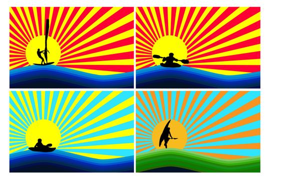 Background with water sports - Vector, Image