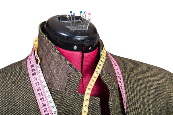 sastrería de hombre chaqueta de tweed en maniquí
 - Foto, Imagen