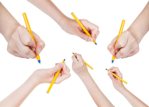 conjunto de manos dibujar por pluma simple aislado
 - Foto, Imagen