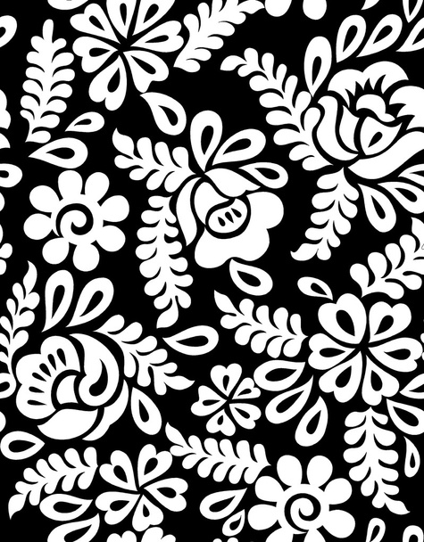 seamless black and white pattern with ethinic look - Vetor, Imagem