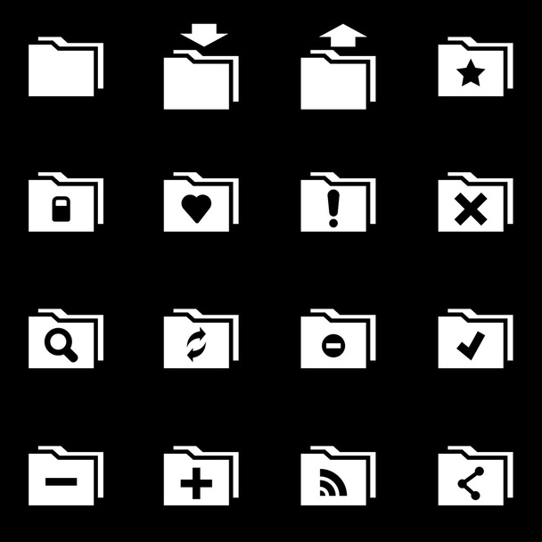 Vector white folder icon set - ベクター画像