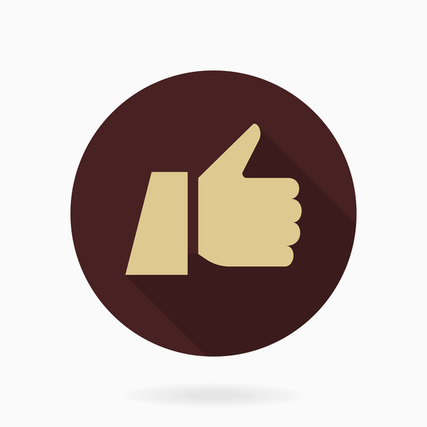 Fine Vector Flat Icon With Thumb Up - Vector, Image