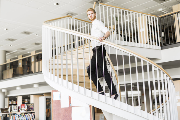 Businessman walking down the stairs - Foto, Imagen