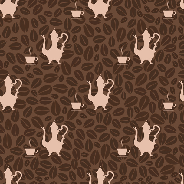 seamless pattern vintage coffee pot and coffee Cup - Vector, Image
