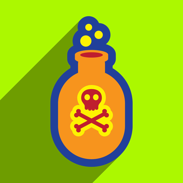 Flat with shadow icon and mobile application potion bottle - Vector, Image
