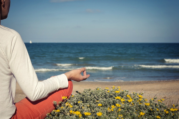 meditation on the beach - Photo, Image