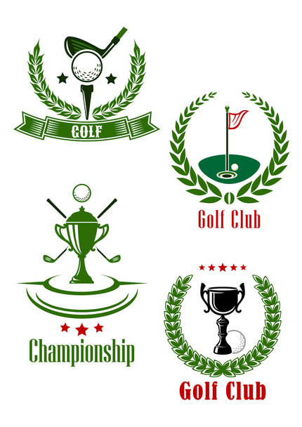 Golf club and championship emblems - Vektor, obrázek