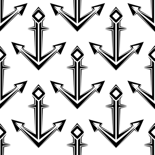 Stylized nautical anchors seamless pattern - Vector, Image