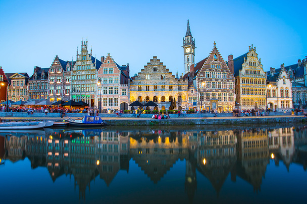The twilight of Ghent in Belgium - Photo, Image